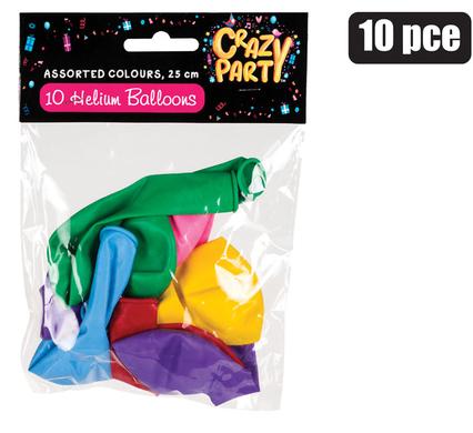 BALLOONS HELIUM 10PC MIX COLOURS F-01 product image