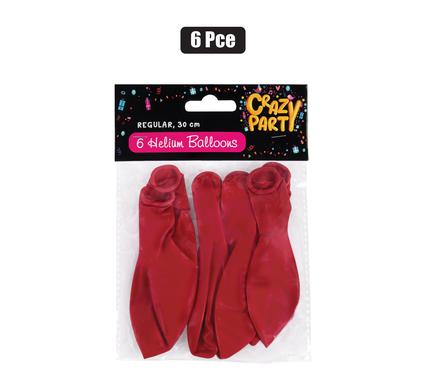 BALLOONS HELIUM 6PC RED F-01 product image