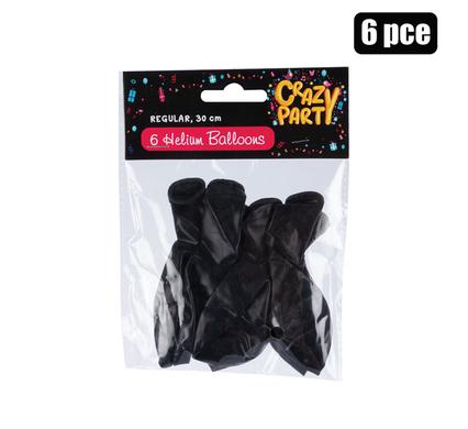 BALLOONS HELIUM 6PC BLACK F-01 product image