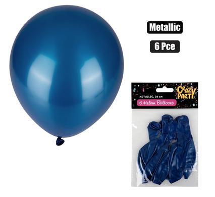 BALLOONS HELIUM 6PC METALLIC BLUE F-01 product image