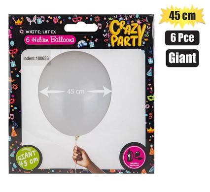 BALLOONS GIANT 6PC WHITE F-02 product image