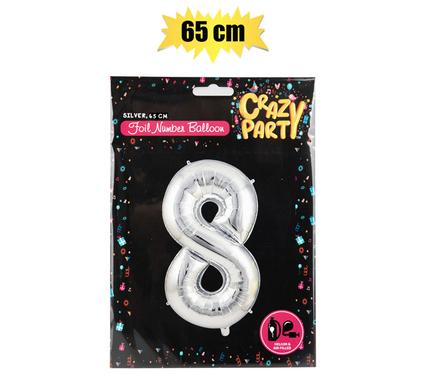 BALLOON HELIUM FOIL SILVER 8 65cm F-02 product image