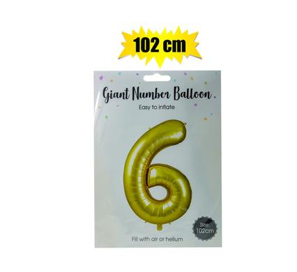 BALLOON HELIUM FOIL GOLD 6 102cm F-04 product image