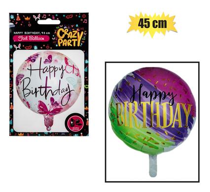 BALLOON HELIUM ROUND HBD ASTD5 45cm F-01 product image