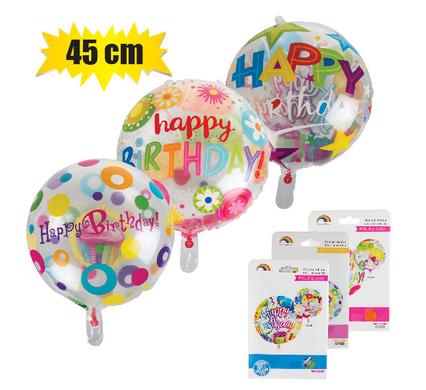 BALLOON CLEAR PRINT HBD ASSTD 45cm F-01 product image