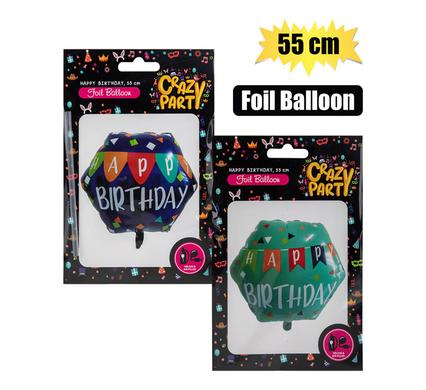 BALLOON HELIUM HEXGN ASTD2 HBD 55cm F-02 product image