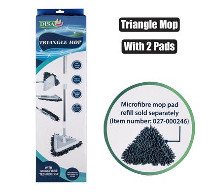 MOP MICROFIBRE TRIANGLE W/2 PADS 1.3m product image