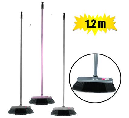 BROOM METALIC 1.2m HANDLE FLAG BRISTLE product image