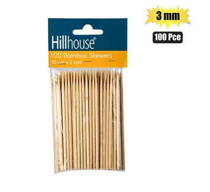 SKEWERS BAMBOO 10cm 100PCE 3mm H&L product image
