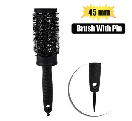 HAIR BRUSH BLACK ROUND W/PIN 45 DIA product image