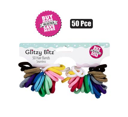 HAIR BAND ELASTIC 50PC NO JOIN LIGHT product image