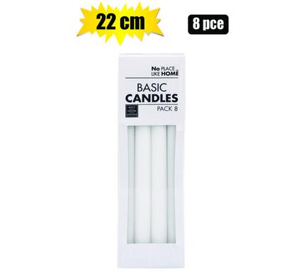 CANDLE BASIC DINNER 22.5cm WHITE 8pc product image