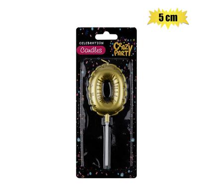 CANDLE BIRTHDAY BALLOON NO.0-GLD 5cm product image