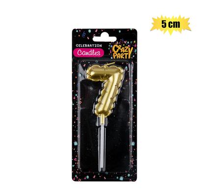 CANDLE BIRTHDAY BALLOON NO.7-GLD 5cm product image