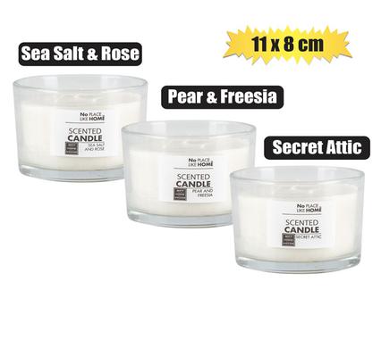 CANDLE IN GLASS ROUND 11x8cm SCENTED product image