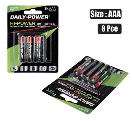 BATTERIES H/POWER SIZE:AAA / R03P 8PCE product image