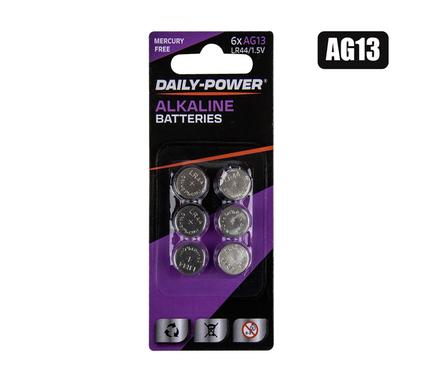 BATTERIES BUTTON AG-13 / LR44 CARD-OF-6 product image