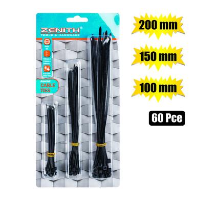 CABLE-TIES 100/150/200mm BLK 60's ZENITH product image