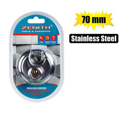 PADLOCK DISCUS S/STEEL 70mm ZENITH product image