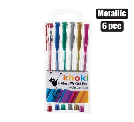 PEN NOVELTY GEL METALLIC 6PCE product image