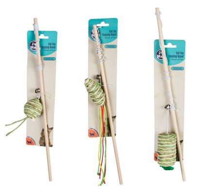 PET CAT TOY TEASING WAND ASSTD product image