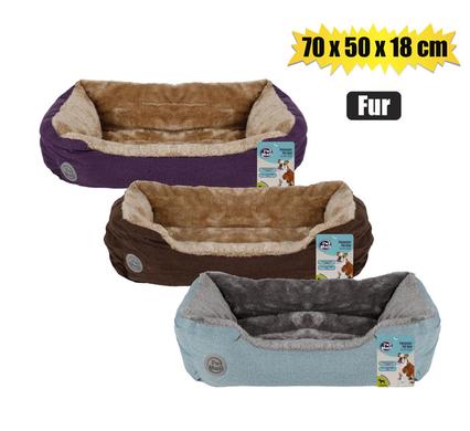 PET BED RECTANGLE "FUR" 70x50x18cm product image