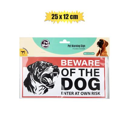 PET DOG WARNING SIGNS 25x12cm ASST product image