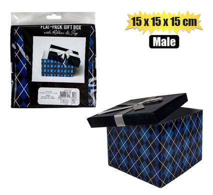 GIFTBOX FLAT PACK 15x15x15cm MALE/GEN product image