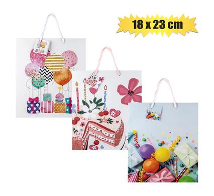 GIFT-BAG PAPER MED 18x23cm BIRTHDAY product image