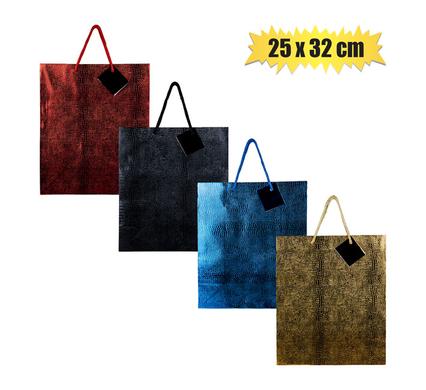 GIFT-BAG METALLIC PAPER LRG 25x32cm EMB product image