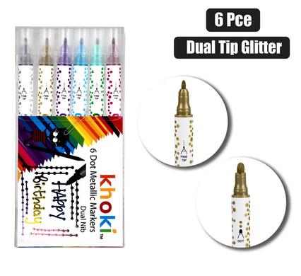 ART+CRAFT DUAL TIP DOT&MARKER GLIT 6PC product image