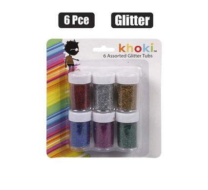 ART+CRAFT GLITTER 6PCE TUBS product image