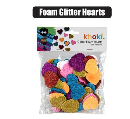 ART+CRAFT FOAM GLITTER HEARTS product image