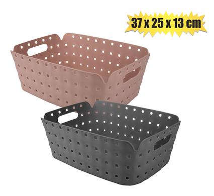 BASKET PL SQUARE PATTERN 37x25x13cm product image