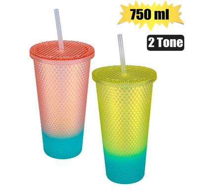 TUMBLER WITH STRAW 750ml 2-TONE product image