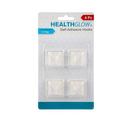 HOOK S/ADH PLASTIC 4PC SQUARE TRANSP product image