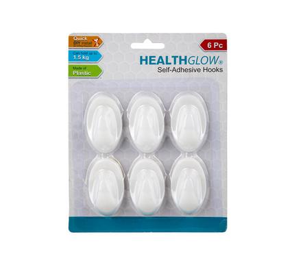 HOOK S/ADH PLASTIC 6PC OVAL product image