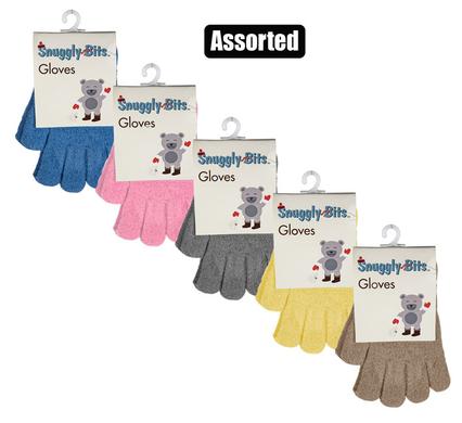 GLOVES KIDS PLAIN ASST COLOURS 14x9cm product image