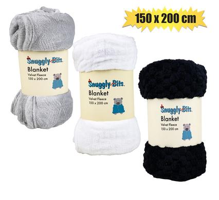 BLANKET VELVET FLEECE 150x200cm ASSTD product image