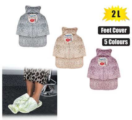 HOTWATER BOTTLE W/PLUSH FEET COVER 2l product image