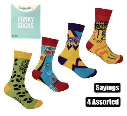 SOCKS UNISEX SAYINGS ASSTD product image
