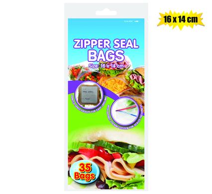 DISPOSABLE BAG ZIPPERSEAL 35PC 16x14cm product image