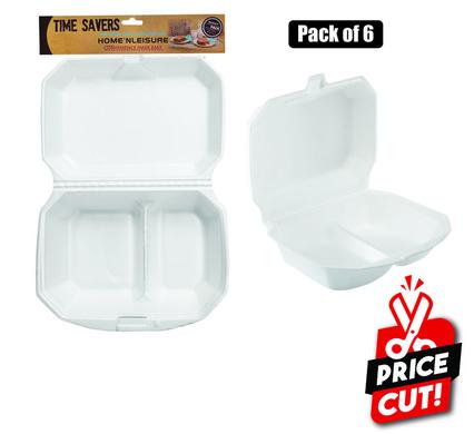 PICNIC STYROFOAM 2-DIVISION BOXES 6-PACK product image
