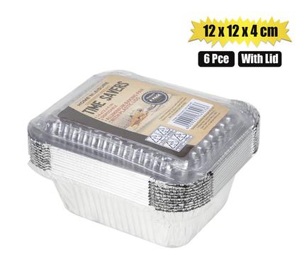BAKING-PAN ALU-FOIL 6PC 14x12x4cm W/LID product image