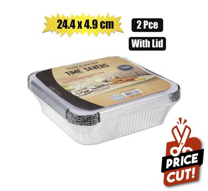 BAKING-PAN ALU-FOIL 2PC 24.4x4.9cm W/LID product image