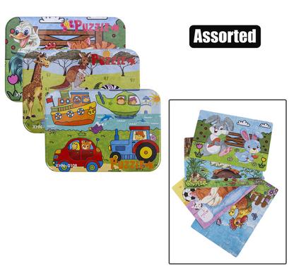 PUZZLE WOOD TIN ASSTD DESIGNS & PIECES B product image