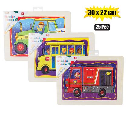 PUZZLE WOOD TRAY ASSTD 30x22cm 25PC product image