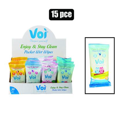 VOI HAND-WIPES CLEANSER 15PCE product image