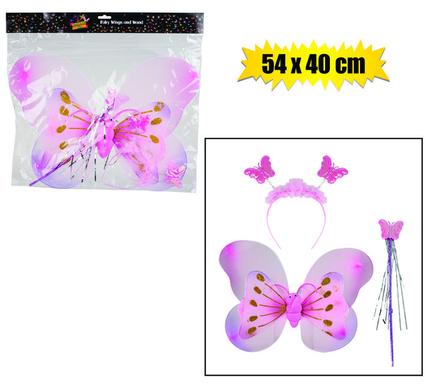 DRESS UP WINGS/WAND/BAND BTTRFLY 54x40cm product image