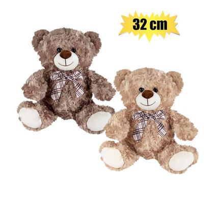 PLUSH BEAR WITH RIBBON 32cm ASSTD product image